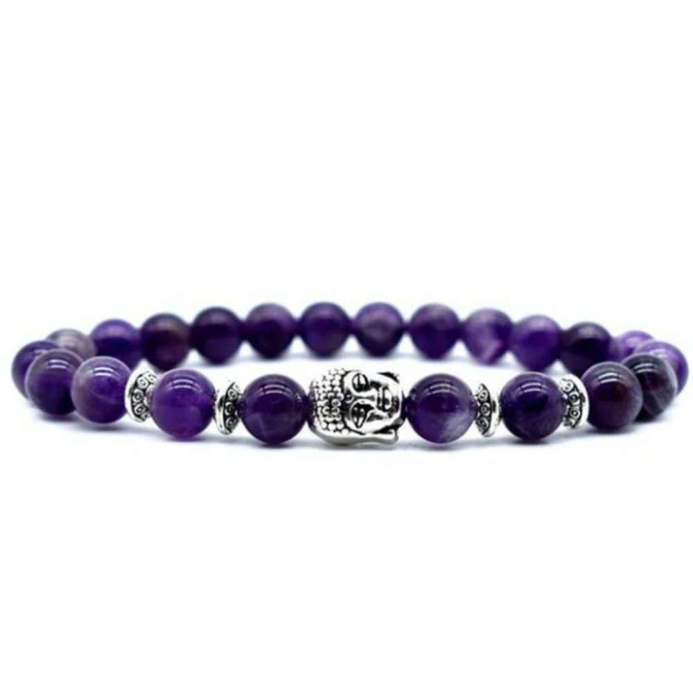 8mm Buddha Amethyst Love Healing Stretch Bracelet